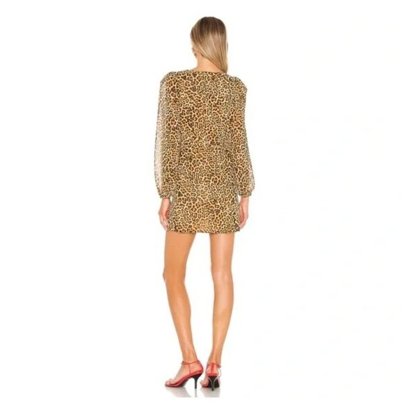 NWT Lovers + Friends Ajax Mini Dress Cheetah Leopard Print XS - Picture 2 of 11